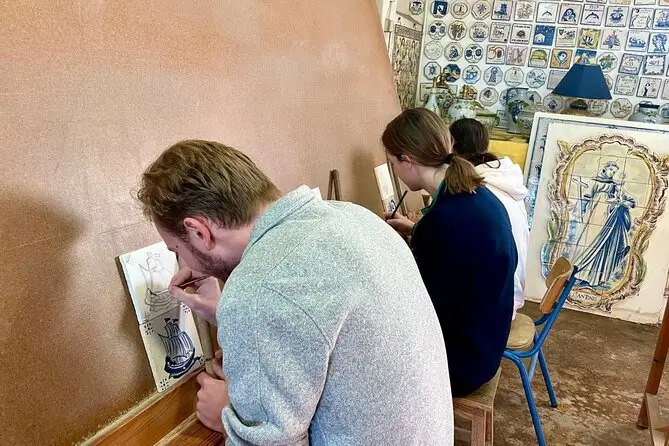 Exclusive Tiles Painting Workshop with Wine Tasting and Sesimbra Private Tour - 4